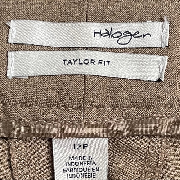 Halogen Nordstrom Taylor Fit Tan Suiting Pants Career Women’s Size 12P 12 Petite - Picture 3 of 8